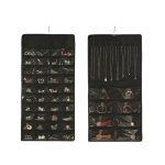 48-Gitter-Schmuckaufbewahrungs-Hängetasche. Mon-gewebte, doppelseitige Schmuck-Organizer-Tasche
