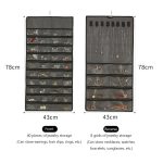 48-Gitter-Schmuckaufbewahrungs-Hängetasche. Mon-gewebte, doppelseitige Schmuck-Organizer-Tasche – Bild 3