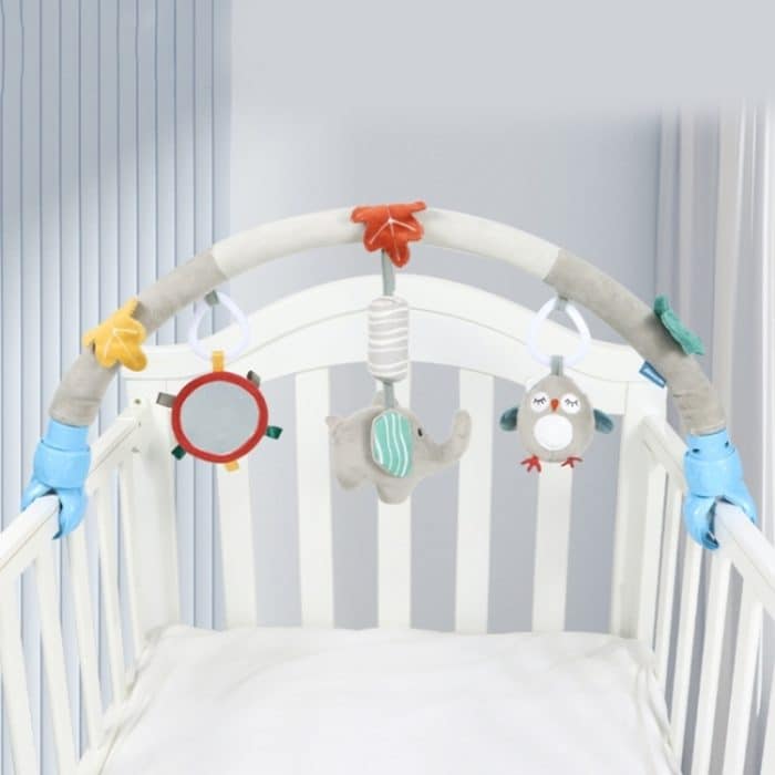 Kleinkind-Baby-Kinderzimmer-Spielzeug-Bett-Krippen-Bogen-Spielzeug-Wagen-Anhänger – Bild 8