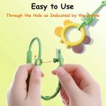 Bär Silikon Schnullerkette Kleinkind Beißring Spielzeug Anti-Fall-Seil Schnullerclip – Bild 6