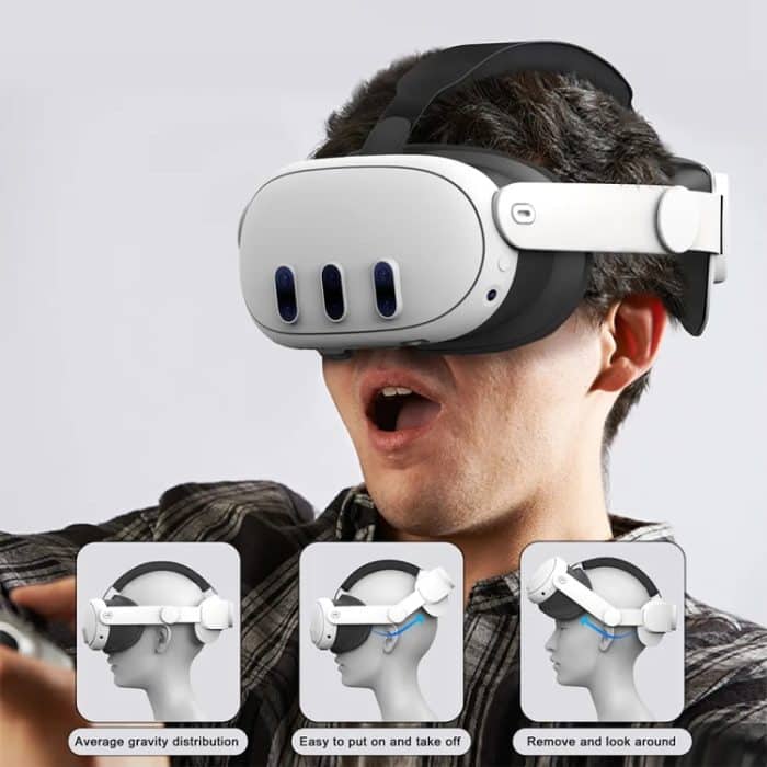 Für Oculus/Meta Quest 3 VR verstellbares Elite-Headset-Kopfband, Elite Headset White, Elite Headset Black – Bild 6