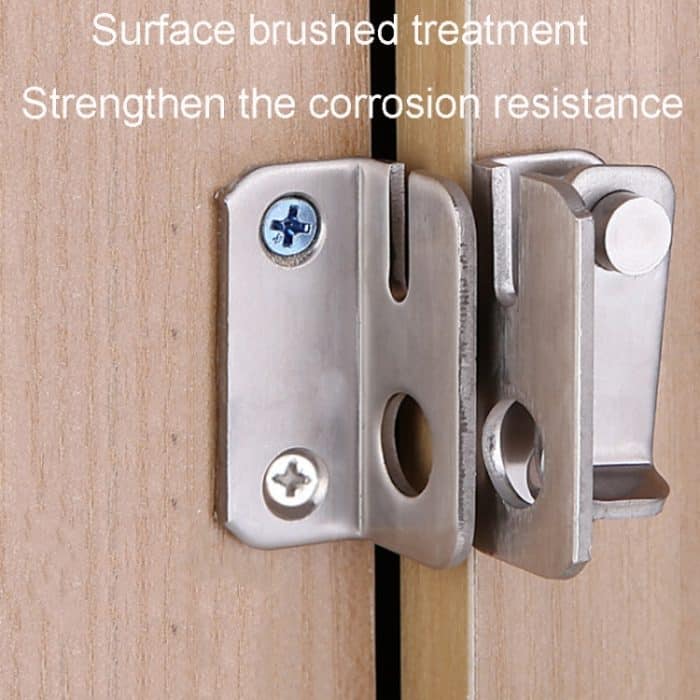 Edelstahl-Schiebetürriegel, kein Stanzriegel, Türriegelverschluss mit Schraube, Small Left Open, Small Right Open, Large Left Open, Large Right Open – Bild 5