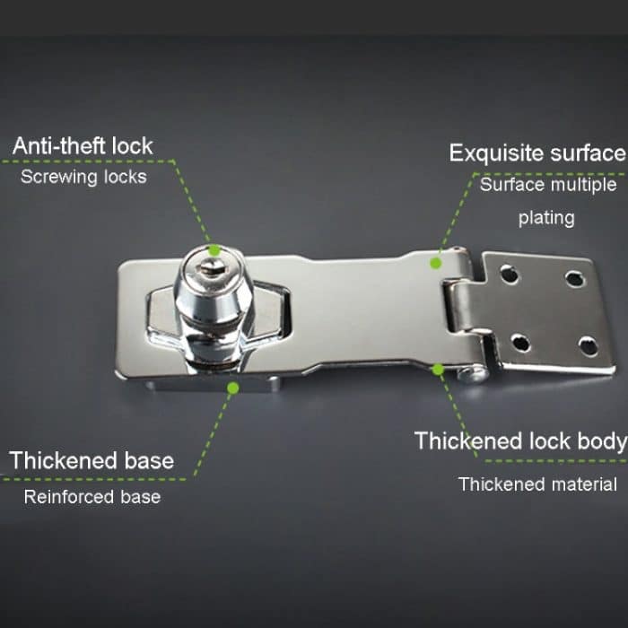Kein Lochhaken mit abschließbarer Haspe, Kommoden-Türschloss mit Eisenschlüssel, 2.5 inch Interlocking, 2.5 inch Non-Interlocking, 3 inch Interlocking, 3 inch Non-Interlocking, 4 inch Interlocking, 4 inch Non-Interlocking – Bild 4