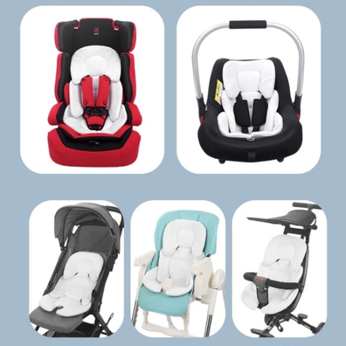 Kinderwagen-Sitzkissen, Sicherheits-Sitzschutzkissen, Black, White, Gray White, Black White – Bild 7