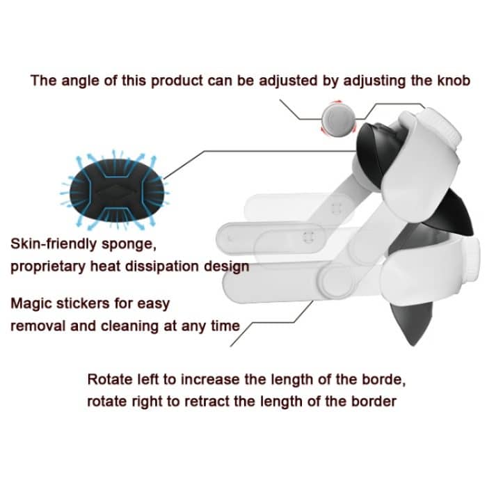 Für Oculus/Meta Quest 3 VR iplay Kopfband Reduzieren Sie den Druck, verstellbares Stirnband, Head Strap – Bild 4