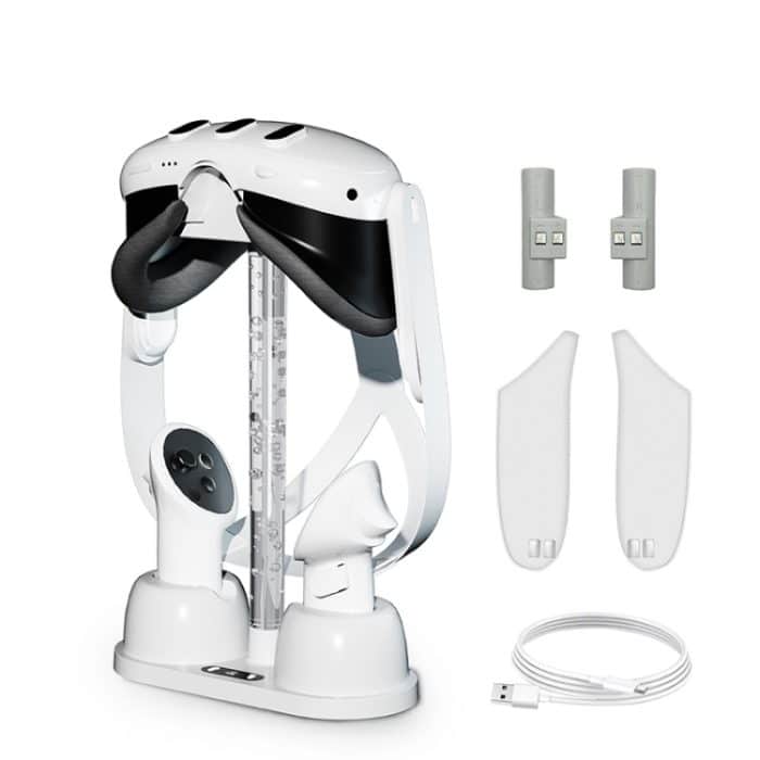 Für Oculus/Meta Quest 3 VR-Brillen, Ladestation, Aufbewahrungshalterung mit coolem RGB-Licht, Charging Base – Bild 5