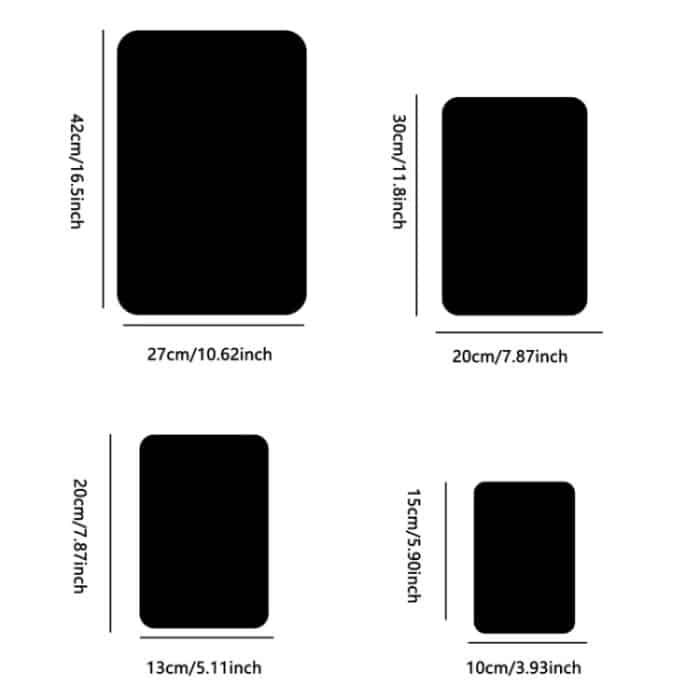 Runde Eckmodelle, rechteckiger Acrylspiegel, Stereo-Wandaufkleber, Heimdekoration, weicher Spiegel, 4pcs 15cm x 10cm, 4pcs 20cm x 13cm, 4pcs 30cm x 20cm, 4pcs 42cm x 27cm – Bild 2