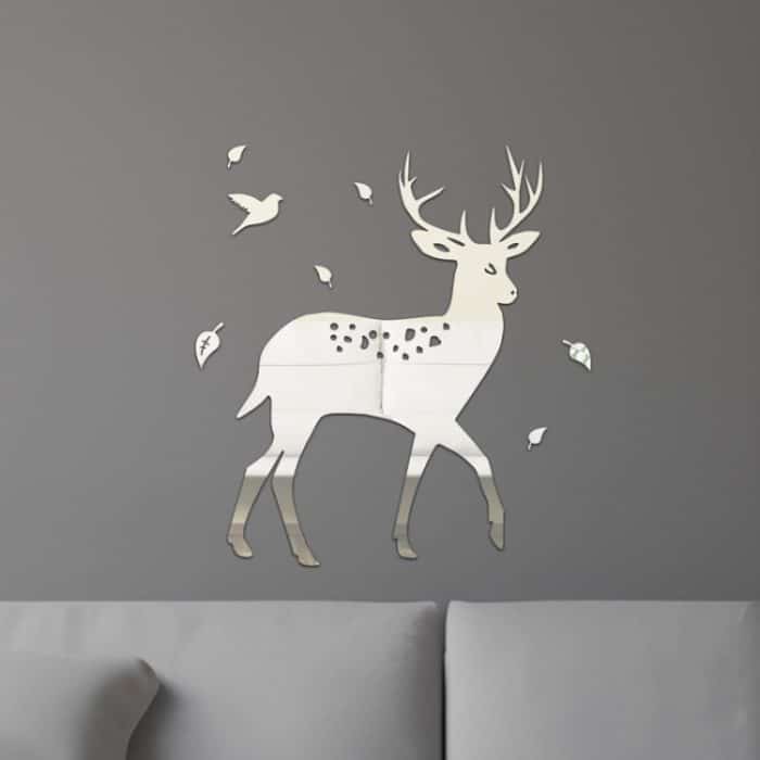 TBD0604111101A.jpg 8 teile/satz Acryl Hirsch Spiegel Wand Aufkleber Hause Hintergrund Dekoration, Deer – Bild 1