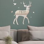 8 teile/satz Acryl Hirsch Spiegel Wand Aufkleber Hause Hintergrund Dekoration, Deer – Bild 5