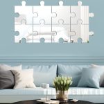 8 teile/satz Acryl Quadrat Puzzle Spiegel Wand Aufkleber Hause Dekoration Weichen Spiegel, Square Puzzle – Bild 5