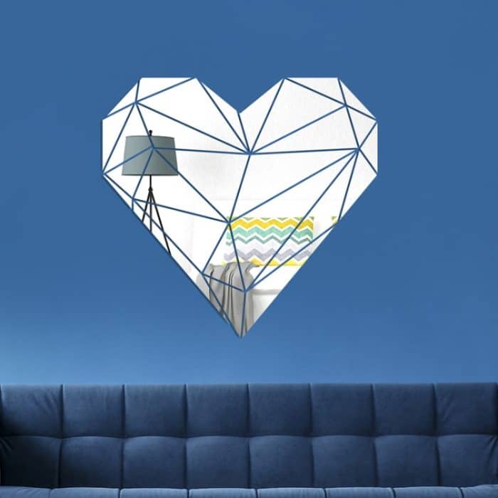 TBD0604113501A.jpg 27 teile/satz Acryl Herzförmige Spiegel Wand Aufkleber Hause Dekoration Weichen Spiegel, Heart Shaped – Bild 1