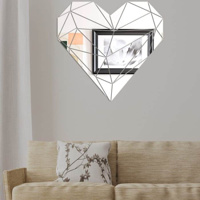 27 teile/satz Acryl Herzförmige Spiegel Wand Aufkleber Hause Dekoration Weichen Spiegel, Heart Shaped – Bild 3