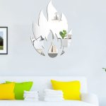 2 teile/satz Acryl Flamme Spiegel Stereo Wand Aufkleber Hause Dekoration Weichen Spiegel, Flame – Bild 3