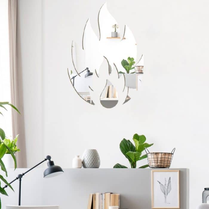 2 teile/satz Acryl Flamme Spiegel Stereo Wand Aufkleber Hause Dekoration Weichen Spiegel, Flame – Bild 4