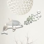 22 teile/satz Acryl Delphin Spucken Blasen Spiegel Wand Aufkleber Hause Dekoration Weichen Spiegel, Dolphin Spitting Bubbles – Bild 3
