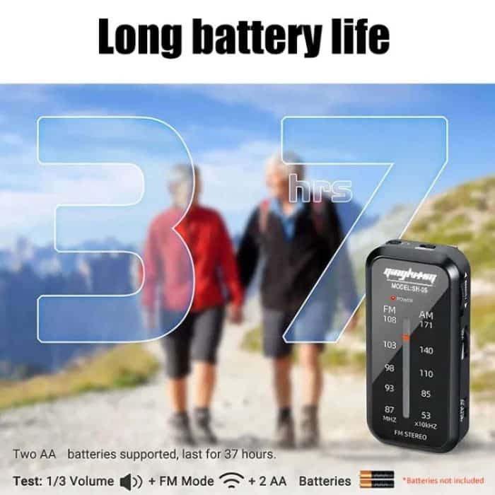 SH-05 Mini-Hörtest. Spezielles Pin-Typ-FM/AM-Zweibandradio mit Clip auf der Rückseite – Bild 7