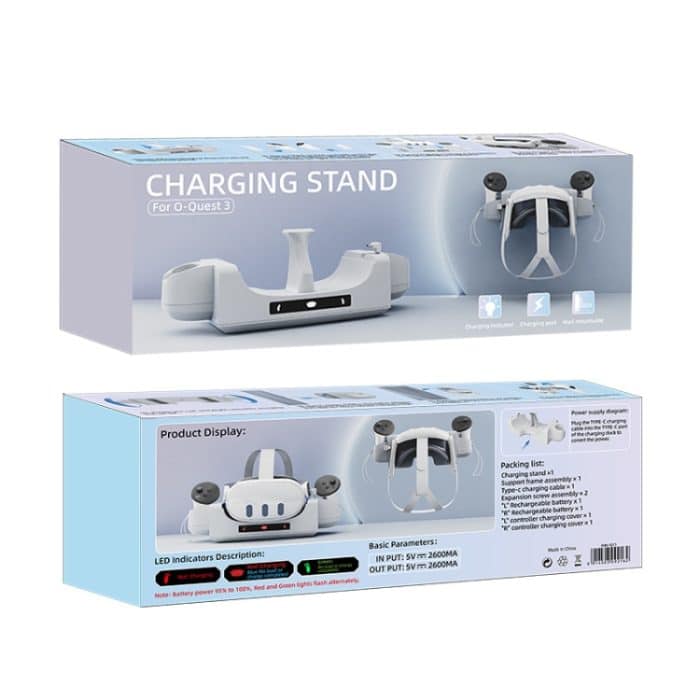 Für Oculus Quest 3 VR Helm Ladestation Wandmontiertes Schnellladeregal mit LED-Anzeige – Bild 11