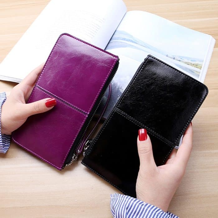 Damen-Geldbörse mit langem Reißverschluss und mehreren Kartenfächern, multifunktionale Handgelenk-Geldbörse – Bild 7