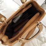 Retro Rautenmuster Damen Handtasche Textur Leder Umhängetasche – Bild 3