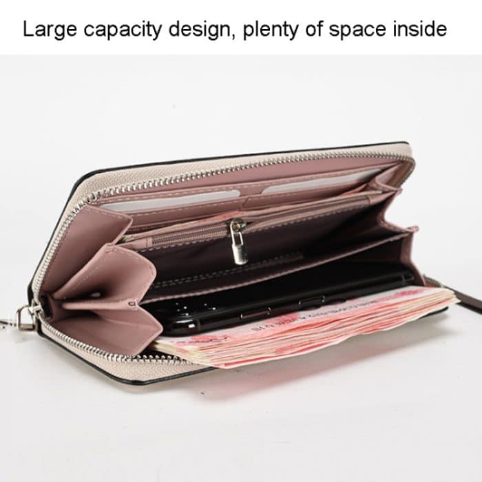 Lange Damen-Clutch mit Krokodildruck und mehreren Kartenpositionen, mit Reißverschluss – Bild 4