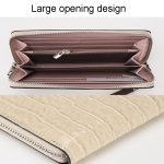 Lange Damen-Clutch mit Krokodildruck und mehreren Kartenpositionen, mit Reißverschluss – Bild 6