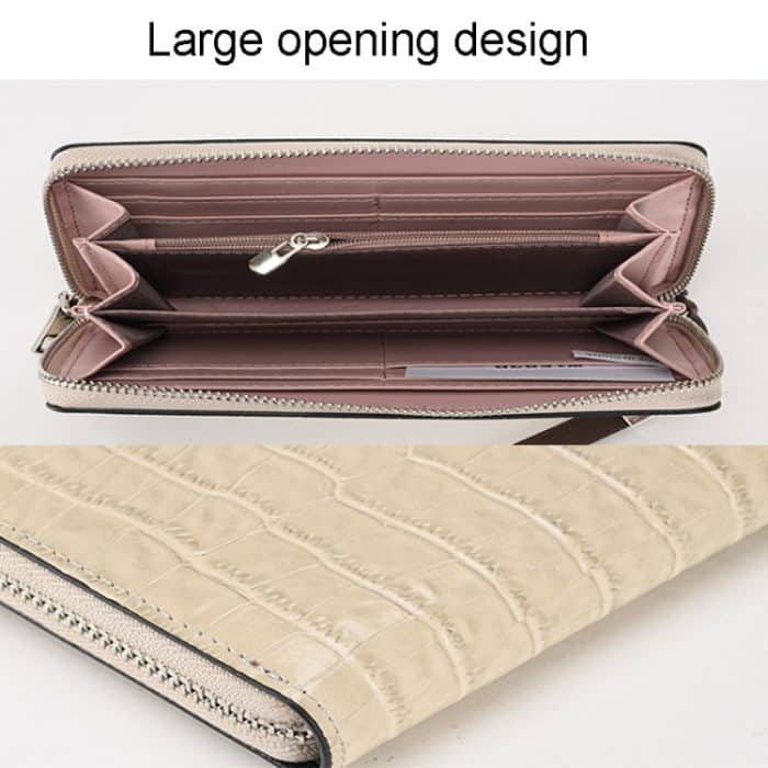 Lange Damen-Clutch mit Krokodildruck und mehreren Kartenpositionen, mit Reißverschluss – Bild 6