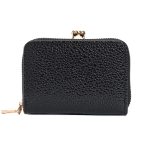 Geldbörse mit Lychee-Muster, Kartenclip, kurze Damen-Geldbörse mit Metallclip und Schnalle – Bild 3