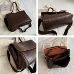 Frauen Umhängetasche Herbst Winter Textur Schulter Achselhöhle Pendler Einkaufstasche – Bild 4