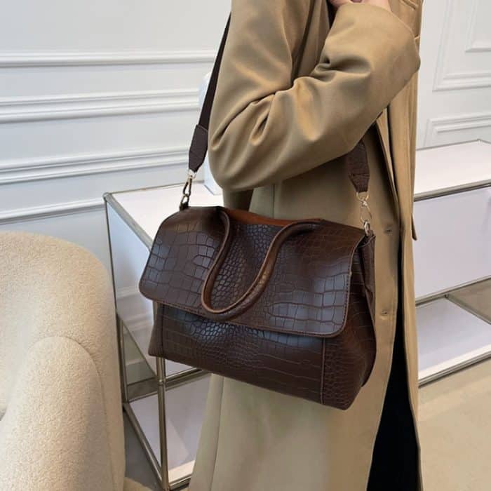 Frauen Umhängetasche Herbst Winter Textur Schulter Achselhöhle Pendler Einkaufstasche – Bild 7