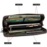 Lange Business-Geldbörse für Herren mit Krokodilmuster und mehreren Karten, Clutch – Bild 5