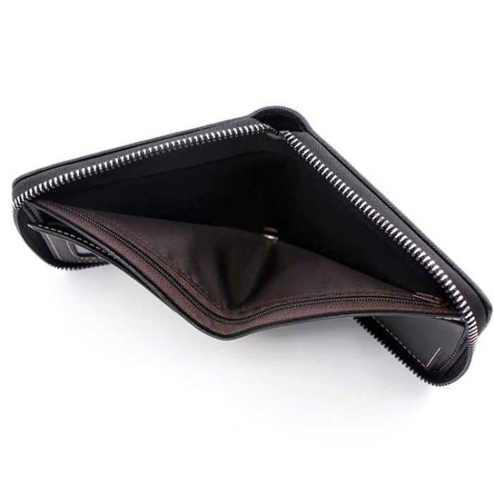 MenBense Herren-Geldbörse, kurze Geldbörse mit Reißverschluss, großes Fassungsvermögen, Geldscheinklammer mit mehreren Karten – Bild 9