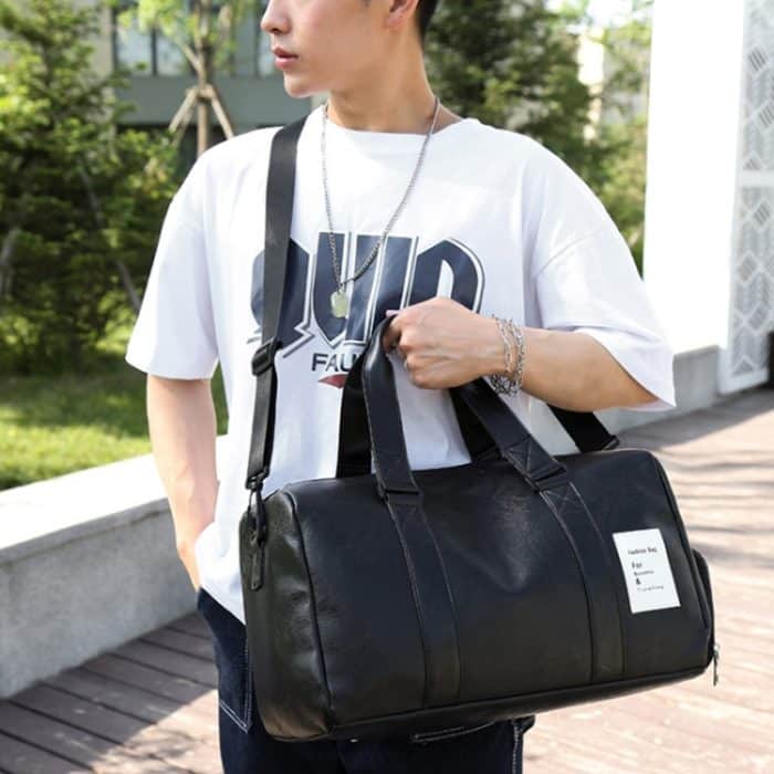 PU-Leder-Reise-Fitnesstasche, Yoga-Sport-Trainingstasche mit Schuhfach – Bild 11