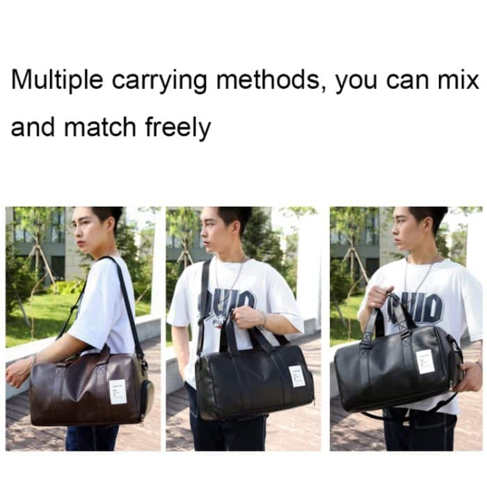 PU-Leder-Reise-Fitnesstasche, Yoga-Sport-Trainingstasche mit Schuhfach – Bild 10