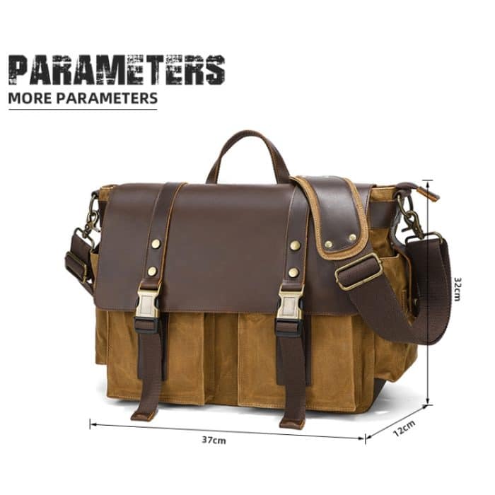 Outdoor-Umhängetasche aus Leder, gewachstes Canvas, Freizeittasche, S11 Gray, S11  Army Green, S11  Khaki – Bild 3