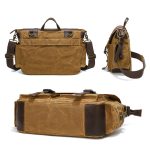 Outdoor-Umhängetasche aus Leder, gewachstes Canvas, Freizeittasche, S11 Gray, S11  Army Green, S11  Khaki – Bild 4