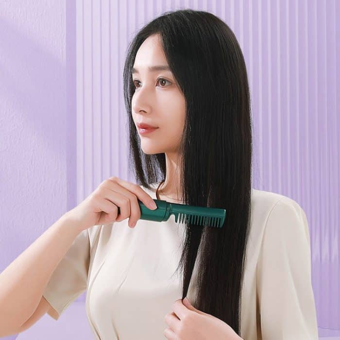 2-in-1 tragbarer USB-wiederaufladbarer Lockenwickler mit doppeltem Verwendungszweck, Haarglättungskamm – Bild 12