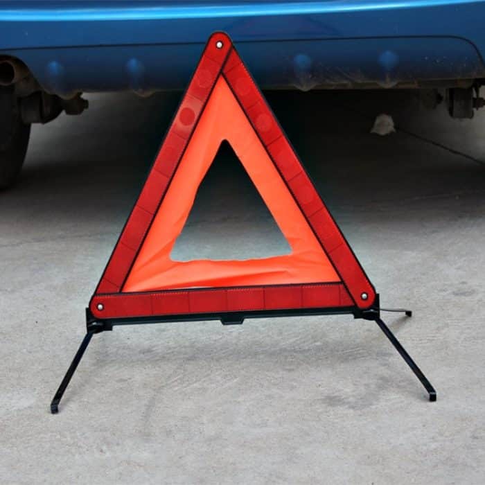 Faltbarer Auto-Warnschild-Stativ, reflektierender dreieckiger Halter für Autos – Bild 1