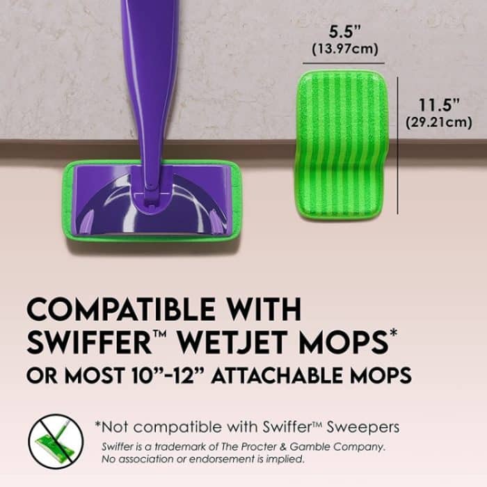 Für Swiffer WetJet 10–12 Zoll selbstklebendes Mopppad als Ersatz für nasse und trockene Mopptücher, Green – Bild 5