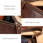 Bull Captain Retro Crazy Horse Leder Herren Gürteltasche Umhängetasche Umhängetasche – Bild 7