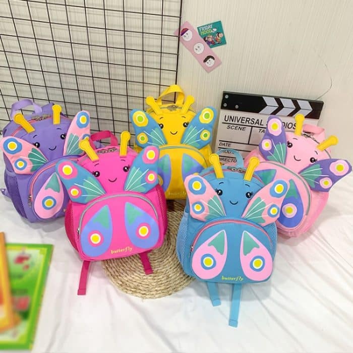 Kinder Schultasche Umhängetasche Mädchen Niedlicher Cartoon Schmetterling Rucksack – Bild 2