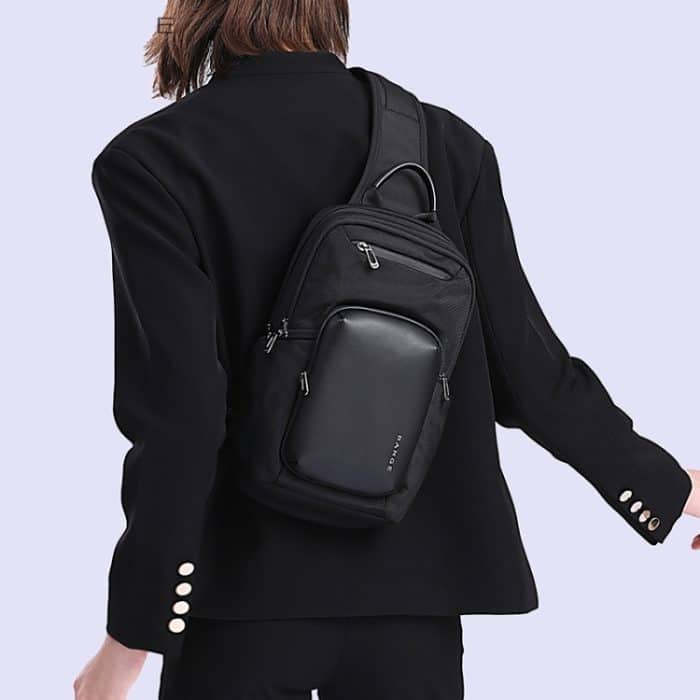 BANGE BG-7718 Herren-Satchel-Brusttasche, großes Fassungsvermögen, sportlicher, lässiger Einzelschulter-Rucksack – Bild 12