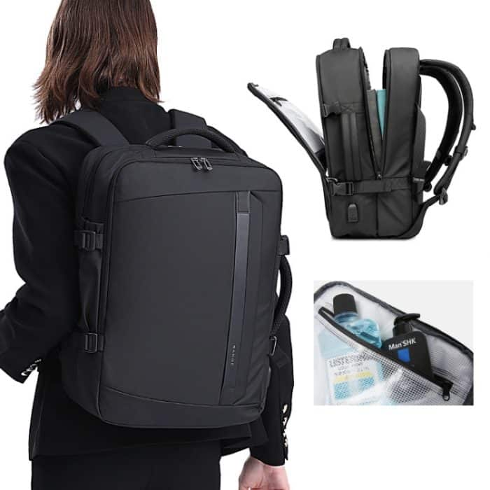 BANGE BG-2892 Herren-Business-Doppelschulter-Rucksack, große Kapazität, Reise-Computertasche – Bild 3