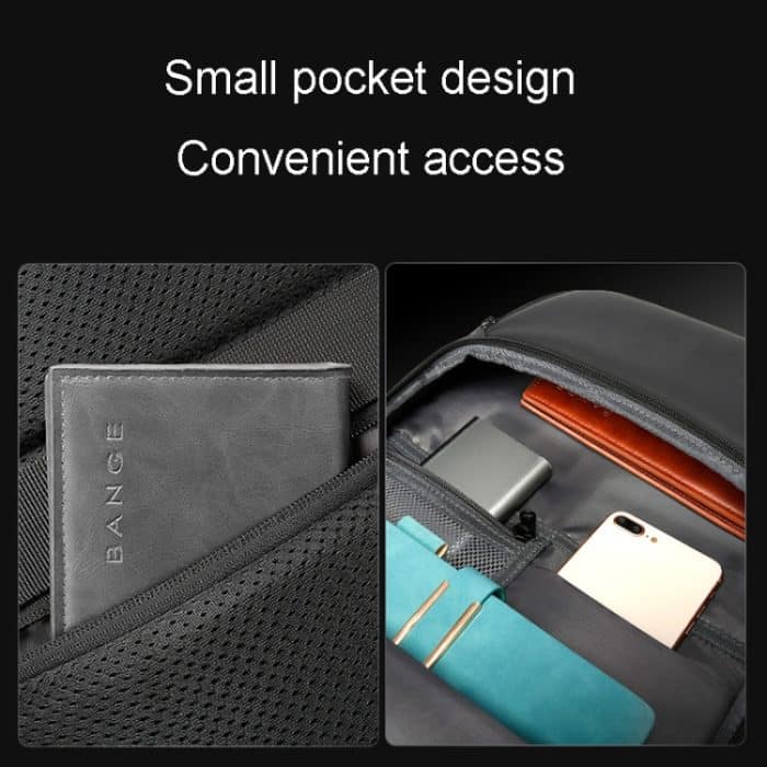 BANGE BG-7690 Herren-Business-Doppelschulter-Rucksack, große Kapazität, wasserdichte Reise-Computertasche – Bild 7