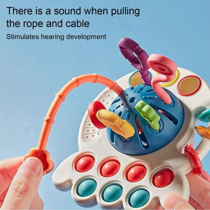 Baby-Puzzle, lustiges Finger-Pump-Spielzeug, Aufklärungs-Frühpädagogik-Spielzeug, Octopus (Blue), Octopus (Red), Cartoon Crab (Orange), Cartoon Crab (Green), Rocket (Blue), Rocket (Red), Flying Sword (Red), Flying Sword (White), Crab, Space Ship... – Bild 7