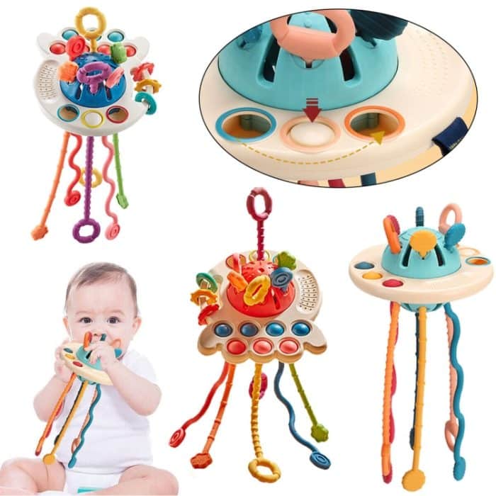 Baby-Puzzle, lustiges Finger-Pump-Spielzeug, Aufklärungs-Frühpädagogik-Spielzeug, Octopus (Blue), Octopus (Red), Cartoon Crab (Orange), Cartoon Crab (Green), Rocket (Blue), Rocket (Red), Flying Sword (Red), Flying Sword (White), Crab, Space Ship... – Bild 2