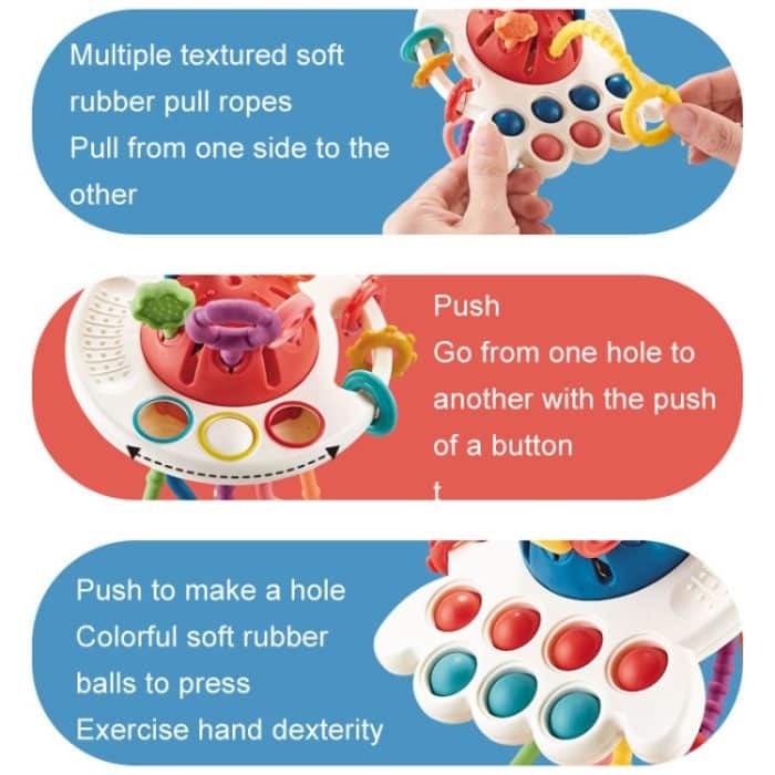 Baby-Puzzle, lustiges Finger-Pump-Spielzeug, Aufklärungs-Frühpädagogik-Spielzeug, Octopus (Blue), Octopus (Red), Cartoon Crab (Orange), Cartoon Crab (Green), Rocket (Blue), Rocket (Red), Flying Sword (Red), Flying Sword (White), Crab, Space Ship... – Bild 3