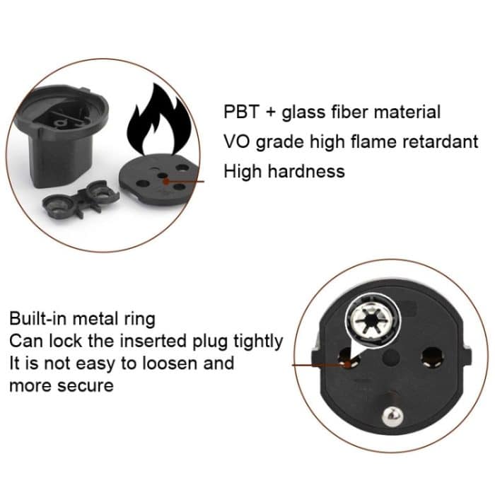 Konvertierbarer EU-zu-Schweiz-Stecker mit Erdungskabel-Reiseadapter, Without Shell – Bild 4