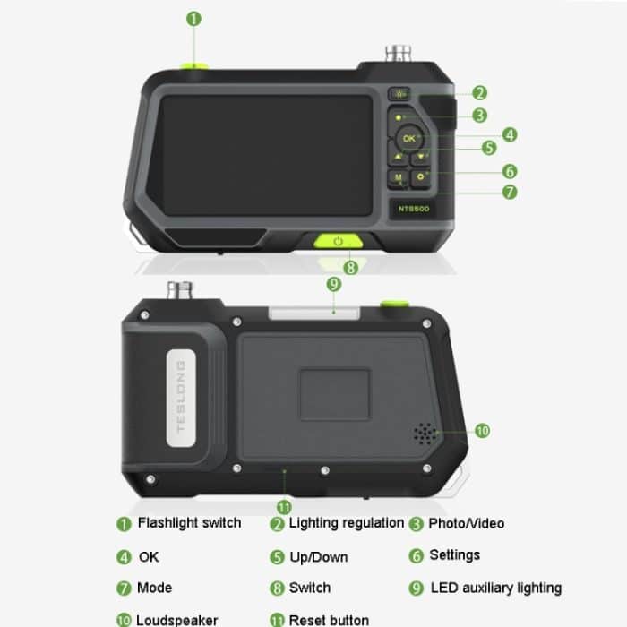 Teslong NTS500 5,5 mm-3M Doppelobjektiv 5 Zoll großer Bildschirm Industrierohr-Endoskop Industrielle Inspektionswerkzeuge – Bild 8