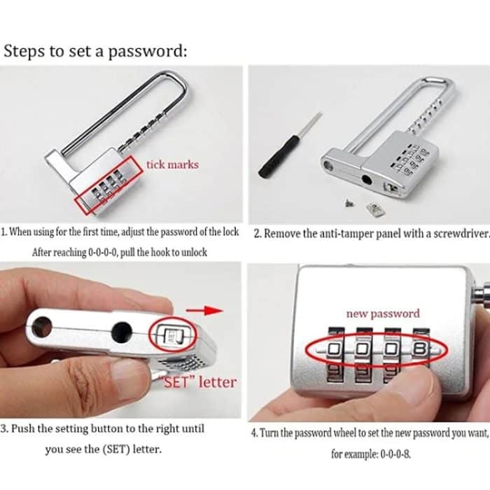 Schuhschrank, Büro, Aktenschrank, verstellbare Schlosslänge, Zughandschloss, Passwort, Schranktürschloss – Bild 9