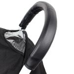 Kinderwagen-Griffabdeckung aus PU-Leder, Schutzhülle für Babyyoya/Spirit Kids/Hiwide, Pushing Handle Black, Pushing Handle Brown, Front Armrest  Black